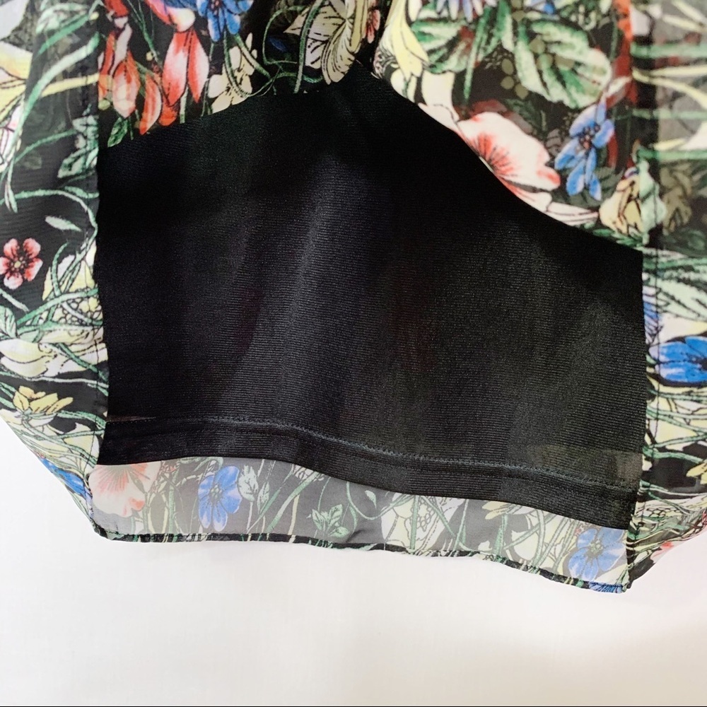 Kate Kasin Black Floral Dress Medium - Picture 8 of 9